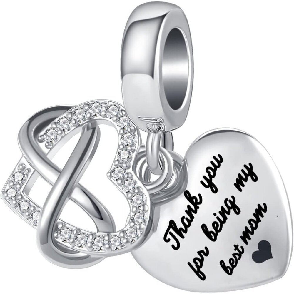 Key to My Heart Angel Wing Infinity Love Charm Clear Crystal Rose Gold Beaf for